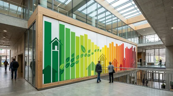 Graphique illustrant les classes énergétiques A à G d'un DPE et leur impact.