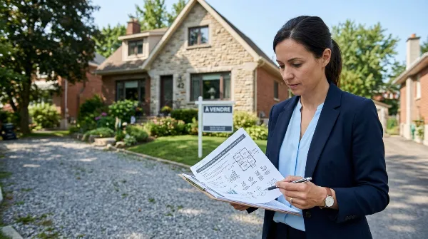 Documents de diagnostics immobiliers et calculatrice symbolisant le coût d'une vente.
